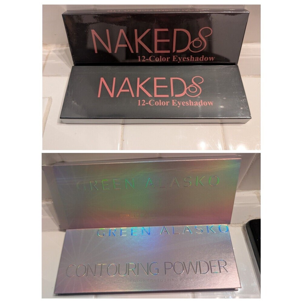 Kecai Cosmetics Naked 8 Eyeshadow A & B Plus Contour Palette 3pc Lot